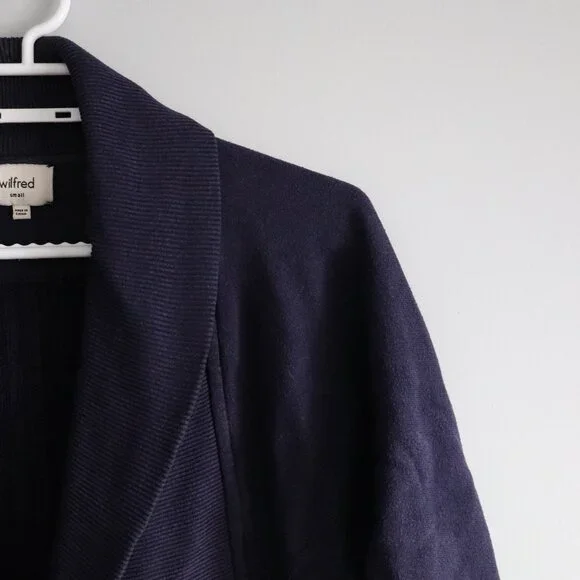 Wilfred Cocoon Open Front S Purple Raglan‎ Long Sleeve Collared Sweater Cardigan - Picture 5 of 11